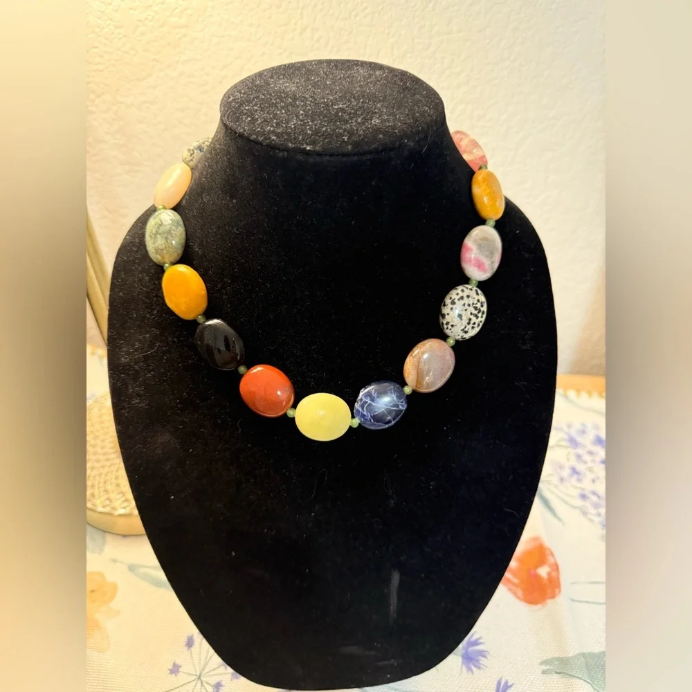 Multicolor Stone Beaded Necklace - Picture 1 of 7